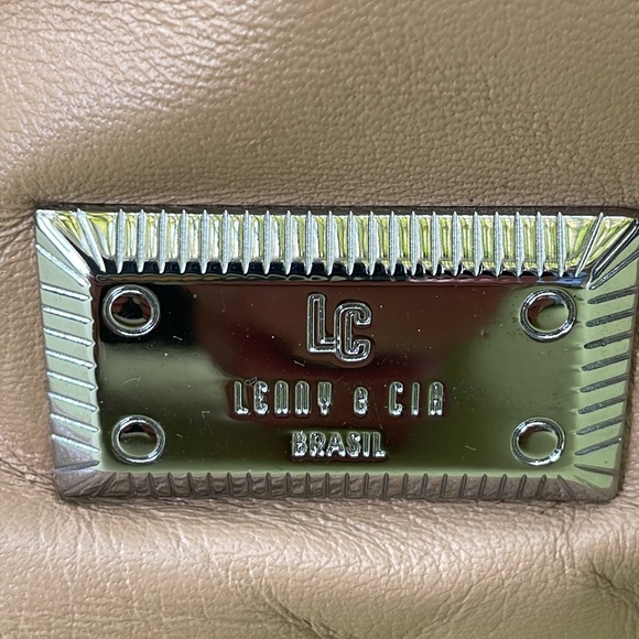 Vintage tan/dark cream Lenny e Cia leather/patent leather purse - Picture 10 of 14